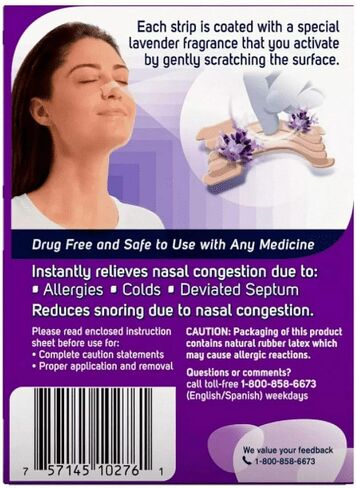 شرائط أنف خالية من الأدوية معطرة برائحة اللافندر لتخفيف احتقان الأنف، 26 قطعة، عبوة من 3 قطع in Kuwait
