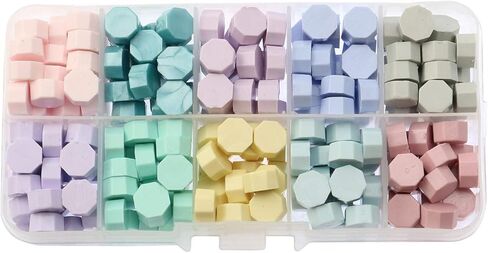 NX Garden 200pcs Octagon Sealing Wax Seal Beads Set Stamp Beaded Waxes in A Box for Cards Envelopes, Wedding Invitations, Wine Packages, Gift Wrapping in Saudi Arabia