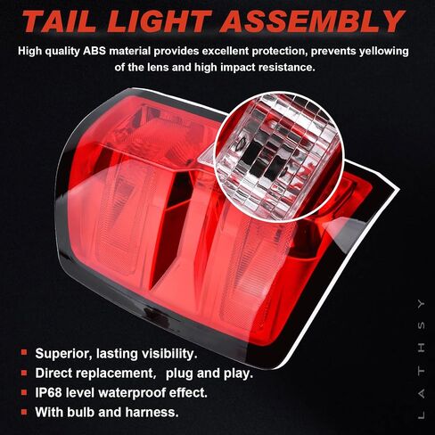 Tail Light Compatible With 2014-2019 Chevy Silverado 1500 2500 HD GMC Sierra 3500 HD Left Driver Side Replace:23431875 in Saudi Arabia