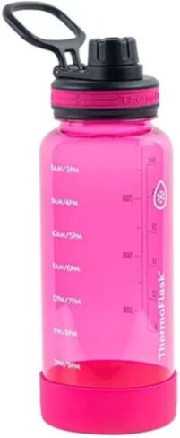 Thermoflask Premium Quality Motivational Water Bottle with Straw Lid with Times to Drink, BPA Free Tritan Plastic, 32 Ounce, 2-Pack, Orchid/Jadite in Kuwait