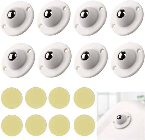 عجلات ذاتية اللصق عجلات عالمية صغيرة 8 قطع عجلة دوارة 360 درجة لصناديق تخزين سلة المهملات in Kuwait