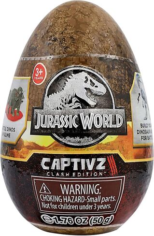 Jurassic World Captivz Slime Filled Dinosaur Egg. Will You Find A Limited Edition Species? Perfect Stocking Filler. Includes Battle Token, Slime and Pop 'N' Lock Dino. in Saudi Arabia