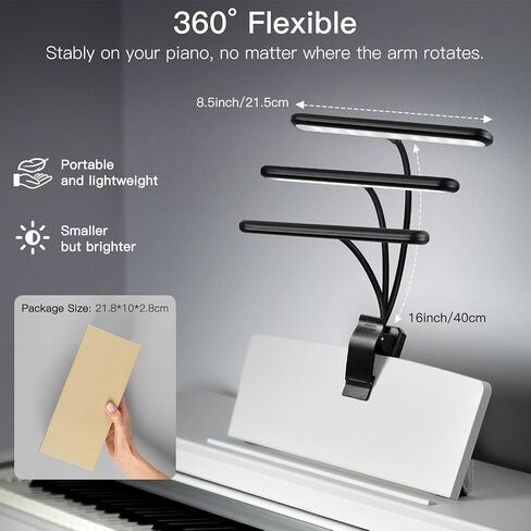 Music Stand Light Rechargeable Clip-on Light for Piano, Battery Piano Light Eye Caring, 4 Colors Dimmable,Reading Light for Music Stand Guitar Long Lastting,Music Light for Guitar Piano Drumstand in Saudi Arabia