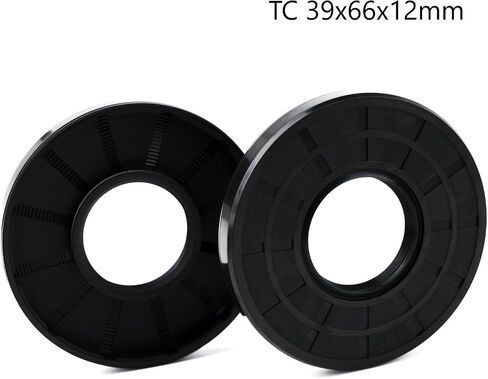 XiKe Oil Shaft Seal, Lip Seals, TC 39x66x12mm Nitrile Rubber Cover Double Lip with Spring, Oil Seals for Bearing Shafts,Rotating Shafts,etc., Black Pack of 2 in Saudi Arabia