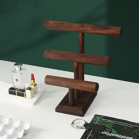 ByKen Bracelet Holder Stand,Wood Jewelry Displays for Selling,3 Tier Necklace Bangle Scrunchie Watch Organizer Rack Tower Tree. in Kuwait