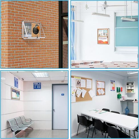 حقيبة عرض مغلقة بلوحة الفلين قابلة للقفل من MAKELLO مع 3 مفاتيح مطابقة للداخل، إطار من الألومنيوم الفضي، 20x16 بوصة (2xA4) in Kuwait