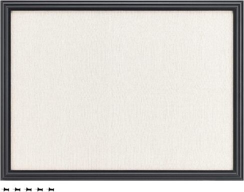 Navaris Framed Linen Bulletin Board - 17 x 23 inches Fabric Jewelry Organizer Pinboard for Wall Memory Memo Pin Board - Natural Linen with Pink Frame in Saudi Arabia