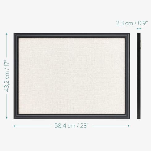 Navaris Framed Linen Bulletin Board - 17 x 23 inches Fabric Jewelry Organizer Pinboard for Wall Memory Memo Pin Board - Natural Linen with Pink Frame in Saudi Arabia