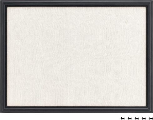 Navaris Framed Linen Bulletin Board - 17 x 23 inches Fabric Jewelry Organizer Pinboard for Wall Memory Memo Pin Board - Natural Linen with Pink Frame in Saudi Arabia
