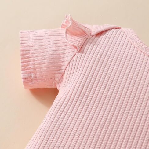 Infant Newborn Baby Girl Clothes Ribbed T Shirt Tops Romper Floral Strap Skirt Dress Toddler Summer Outfits Set in Saudi Arabia