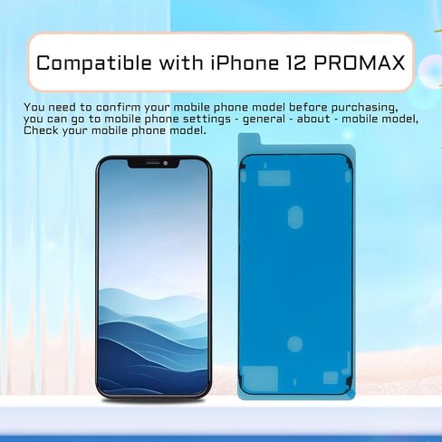 5 PCS for iPhone 12 PRO MAX Waterproof Pre-Cut Adhesive Sticker Fix 6.7" 12PROMAX Repair Screen Water Resistant Waterproof Sealing Sticker Tape Kit for A2342 A2410 A2412 A2411 in Saudi Arabia
