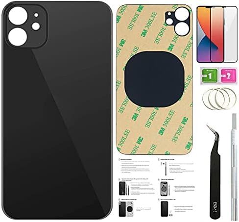 12 زجاج خلفي بديل لهاتف iPhone 12 غطاء خلفي زجاجي (6.1 بوصة) مع شريط مثبت مسبقًا + تعليمات التثبيت + أدوات إصلاح + واقي شاشة (أبيض) in Kuwait