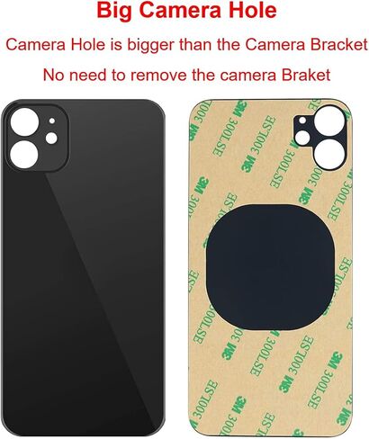 12 زجاج خلفي بديل لهاتف iPhone 12 غطاء خلفي زجاجي (6.1 بوصة) مع شريط مثبت مسبقًا + تعليمات التثبيت + أدوات إصلاح + واقي شاشة (أبيض) in Kuwait