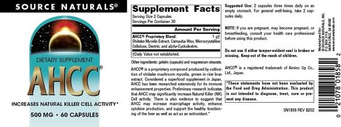 Source Naturals AHCC 500 مجم يزيد من نشاط الخلايا القاتلة الطبيعية* 500 مجم - 30 كبسولة in Saudi Arabia