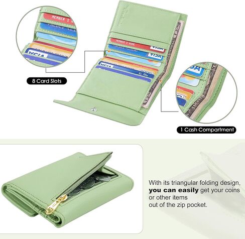Travelambo RFID Blocking Small Mini Compact Wallet Coin Pouch Holder Trifold Credit Card Holder Pocket Purse for Women in Saudi Arabia