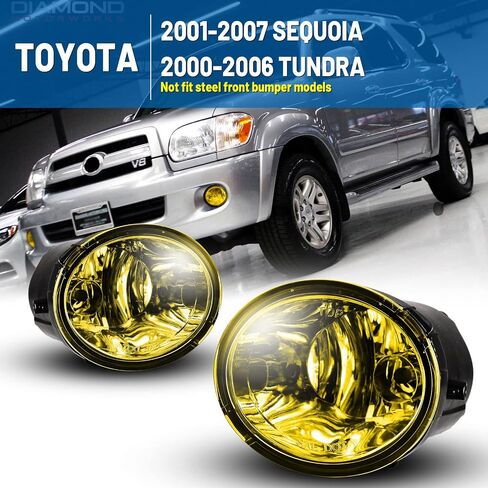 Fog Lights Lamps Assembly fit for Toyota Sequoia 2001-2007 Tundra 2000-2006 Driver Passenger Replacement Amber Yellow in Saudi Arabia