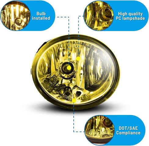 Fog Lights Lamps Assembly fit for Toyota Sequoia 2001-2007 Tundra 2000-2006 Driver Passenger Replacement Amber Yellow in Saudi Arabia