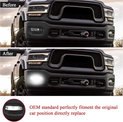 مصابيح الضباب LED من WonVon مناسبة لمصد 2019-2023 Ram 2500 3500 LED مع مصابيح القيادة مع مفتاح التشغيل وجانب الركاب متضمن in Kuwait