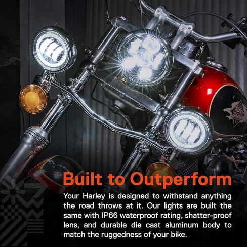 TRUE MODS 2 قطعة 4.5 بوصة Osram LED Harley Fog Pass Light [Halo] [طلاء الكروم] [6,500K] [2,880 لومن] مصباح الضباب للدراجات النارية لملحقات Harley Davidson Road King Street Glide Electra Glide in Saudi Arabia