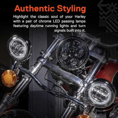 TRUE MODS 2 قطعة 4.5 بوصة Osram LED Harley Fog Pass Light [Halo] [طلاء الكروم] [6,500K] [2,880 لومن] مصباح الضباب للدراجات النارية لملحقات Harley Davidson Road King Street Glide Electra Glide in Saudi Arabia