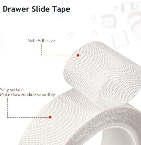 Low Friction Tape 3/4 Inch × 33 Feet Non Slip Drawer Slide Tape Waterproof Resists Abrasion Surface Protection Tapes Squeak Resistant Glide Tape for Cabinet Curtain Reducting Furniture Noise in Saudi Arabia