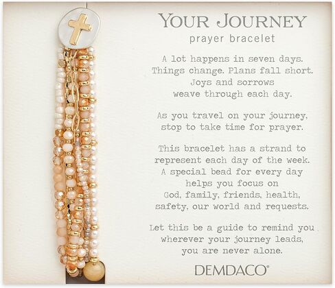 DEMDACO Champagne Beaded One Size Glass and Metal Adjustable Prayer Bracelet in Saudi Arabia