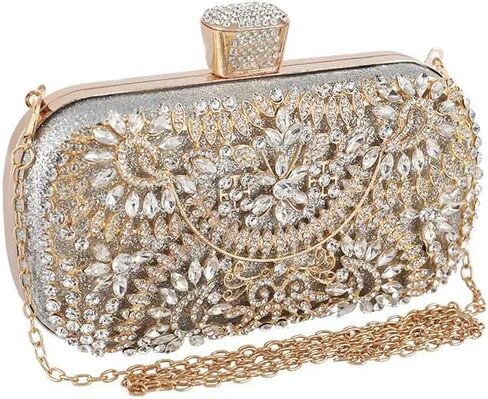 حقيبة يد للحفلات المسائية مرصعة بالماس حقيبة يد لحفلات الزفاف وحجر الراين للحفلات الراقصة (كريستال فروست) in Kuwait