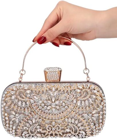 حقيبة يد للحفلات المسائية مرصعة بالماس حقيبة يد لحفلات الزفاف وحجر الراين للحفلات الراقصة (كريستال فروست) in Kuwait