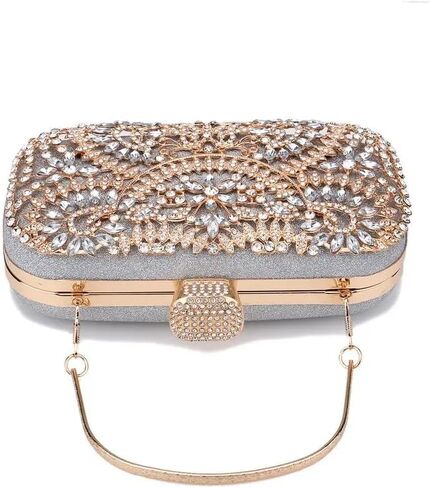 حقيبة يد للحفلات المسائية مرصعة بالماس حقيبة يد لحفلات الزفاف وحجر الراين للحفلات الراقصة (كريستال فروست) in Kuwait