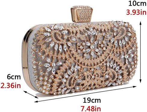 حقيبة يد للحفلات المسائية مرصعة بالماس حقيبة يد لحفلات الزفاف وحجر الراين للحفلات الراقصة (كريستال فروست) in Kuwait