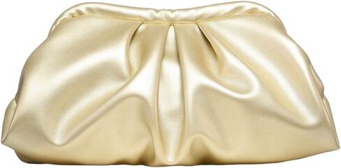 OYOANGLE Women's Faux PU Leather Ruched Clutch Handbags Slouchy Clutch Purse Wedding Party Prom Bags in Saudi Arabia