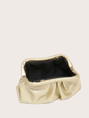 OYOANGLE Women's Faux PU Leather Ruched Clutch Handbags Slouchy Clutch Purse Wedding Party Prom Bags in Saudi Arabia