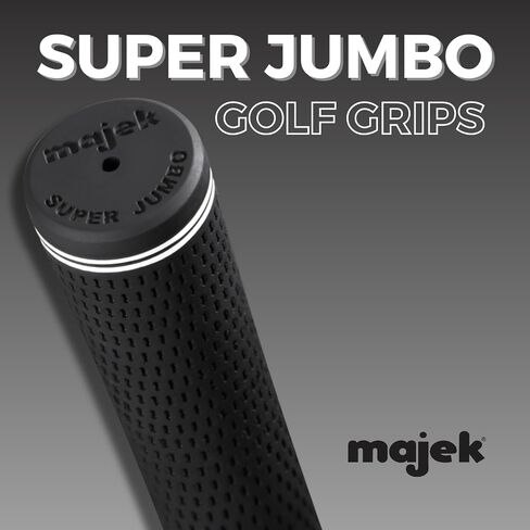 Majek Golf Club Grips Super Jumbo Extra Large Tour 360 Degree Black - NO LOGO - Round .600 Extra Large XL XXL Great for Tall Golfers with Big Hands - Premium Rubber Golf Grips - 13 Pack High Traction in Saudi Arabia
