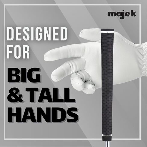 Majek Golf Club Grips Super Jumbo Extra Large Tour 360 Degree Black - NO LOGO - Round .600 Extra Large XL XXL Great for Tall Golfers with Big Hands - Premium Rubber Golf Grips - 13 Pack High Traction in Saudi Arabia