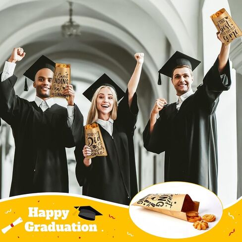 200 Pcs Graduation Cookie Bags Bulk Self Adhesive Kraft Paper Favor Bags Grad Food Safe Oilproof Brown Paper Bags One Smart Cookie Bags for Graduation Party Bakery Coffee Bean Snack in Saudi Arabia