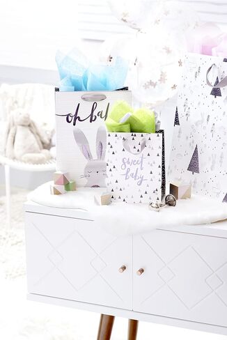 Papyrus 13" Large Gift Bag (Stork with Baby) for Baby Shower, Baby Sprinkle and All Baby Occasions (1 Bag) in Saudi Arabia