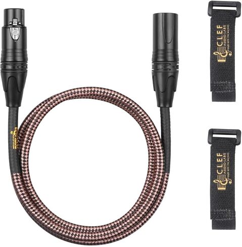 كابل ميكروفون XLR ذكر إلى أنثى XLR، بطول 12 قدمًا، أسود، غلاف من سبائك الزنك، سترة مضفرة من النحاس، موصلات ثلاثية الأطراف مطلية بالذهب عيار 24 قيراط للميكروفون وتسجيل الاستوديو وواجهة الصوت in Kuwait
