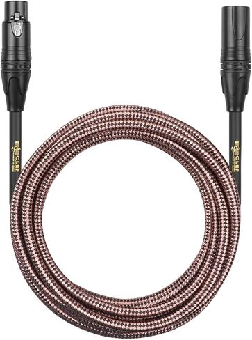 كابل ميكروفون XLR ذكر إلى أنثى XLR، بطول 12 قدمًا، أسود، غلاف من سبائك الزنك، سترة مضفرة من النحاس، موصلات ثلاثية الأطراف مطلية بالذهب عيار 24 قيراط للميكروفون وتسجيل الاستوديو وواجهة الصوت in Kuwait