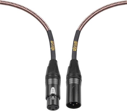 كابل ميكروفون XLR ذكر إلى أنثى XLR، بطول 12 قدمًا، أسود، غلاف من سبائك الزنك، سترة مضفرة من النحاس، موصلات ثلاثية الأطراف مطلية بالذهب عيار 24 قيراط للميكروفون وتسجيل الاستوديو وواجهة الصوت in Kuwait