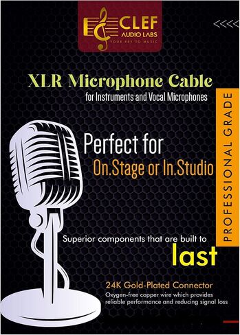 كابل ميكروفون XLR ذكر إلى أنثى XLR، بطول 12 قدمًا، أسود، غلاف من سبائك الزنك، سترة مضفرة من النحاس، موصلات ثلاثية الأطراف مطلية بالذهب عيار 24 قيراط للميكروفون وتسجيل الاستوديو وواجهة الصوت in Kuwait