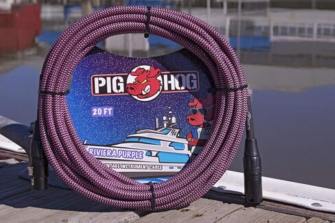 كابل ميكروفون منسوج من Pig Hog 'Riviera Purple'، من XLR إلى XLR، مقاس 20 بوصة in Saudi Arabia