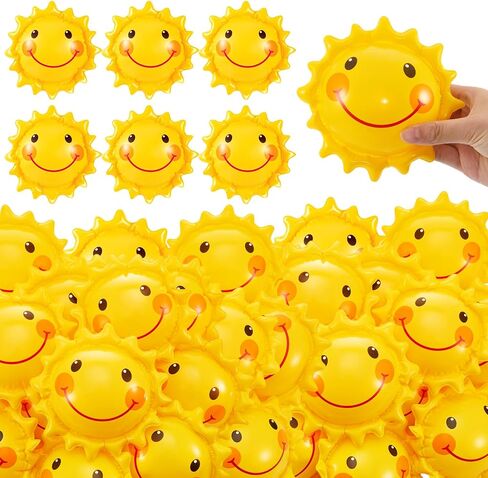 Jexine 50 Pcs Sun Inflatable Beach Balls for Kids 5 Inch Sunshine Beach Balls for Summer Pool Games Kids Birthday Pool Party Supplies in Saudi Arabia