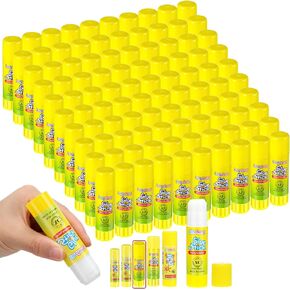 100 Pcs White Glue Stick Bulk 0.53 Ounce Washable Glue Stick for Crafts Home School Classroom Students Teachers Employees Scrapbooking Crafting Supplies