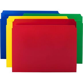 Smead Poly File Folder, Straight-Cut Tab, Letter Size, Assorted Primary Colors, 12 per Pack (12009)