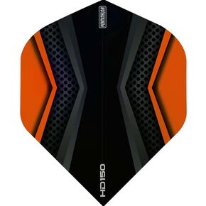 US Darts Pentathlon HD150 Orange/Black Standard Dart Flights - 3 Sets (9 Flights) - 150 Micron