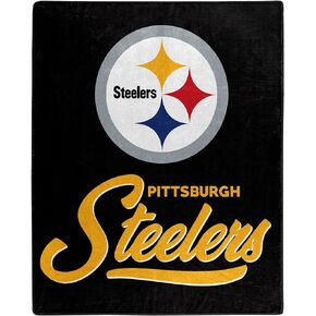 Northwest NFL Pittsburgh Steelers Unisex-Adult Raschel Throw Blanket, 50" x 60", Signature
