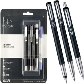 Parker Vector Standard Fountain Pen, Roller Ball Pen Black in Kuwait