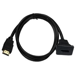 Qaoquda HDMI Square Flush Mount Cable, HDMI Male to Female Mount Extension Cable, Dash Flush Panel Mount Cable for Car, Boat and Motorcycle 1M/3Ft