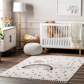 nuLOOM CATLIN Sweet Dreams High/Low Kids Area Rug, 4x6, Beige