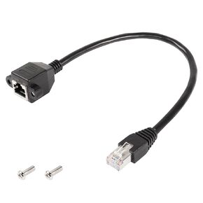 SinLoon RJ45 Ethernet Cable, Shielded Cat 6 LAN Cable, Male to Female Ethernet Extension Cable for for Router Modem Smart TV PC Computer Laptop 0.3M (Straight)